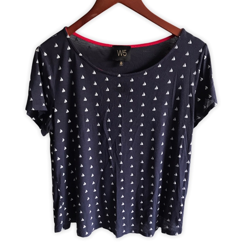 Anthropologie W5 Sailboat Soft Tee Top - Picture 1 of 4